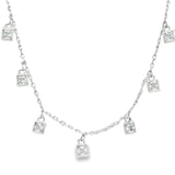 Collar de Plata con Colgantes de Circonia Azul