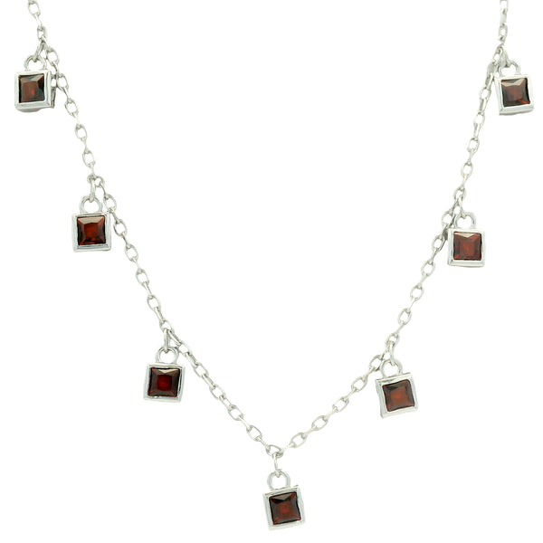 Collar de Plata con Colgantes de Circonia Azul