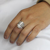 Anillo Plata de Catarina con Cristal Blanco y Rosa / 9