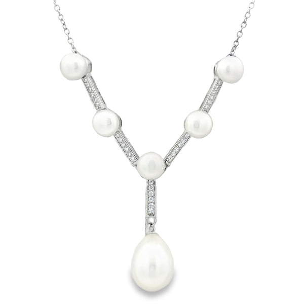 Collar de Plata con Perlas y Circonia