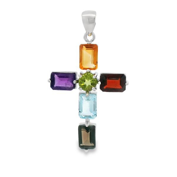 Cruz de Piedras Preciosas Granate