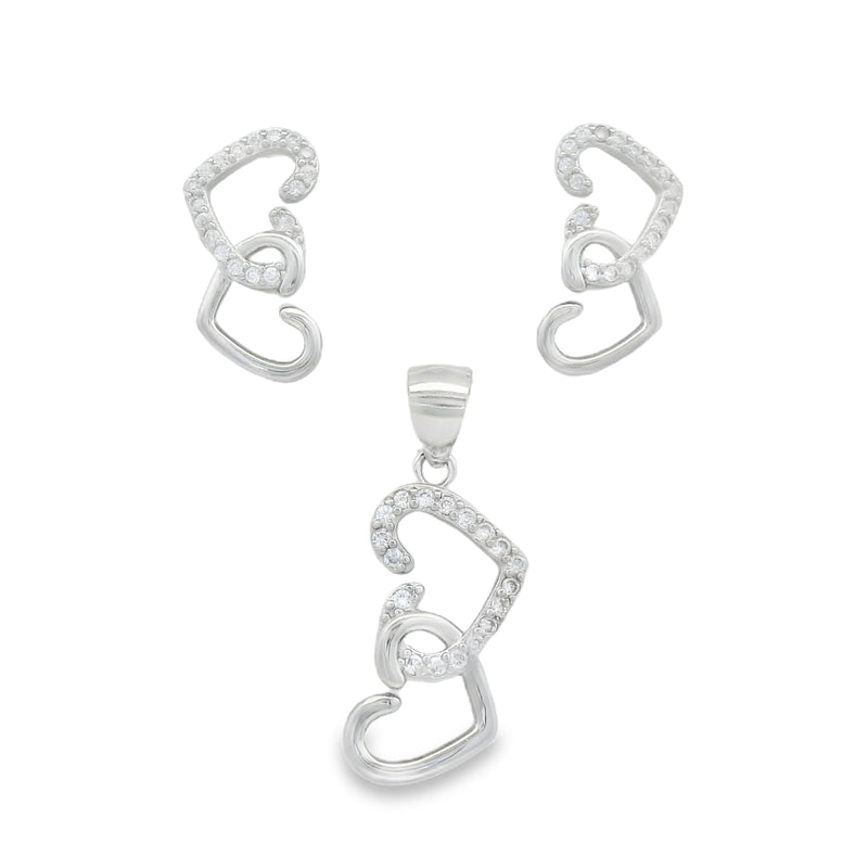 Juego de Circonia de Corazones