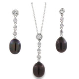 Juego de Perla con Circonia Blanco