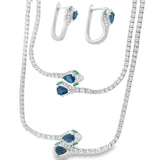 Juego de Vibora con Circonia Tenis Azul