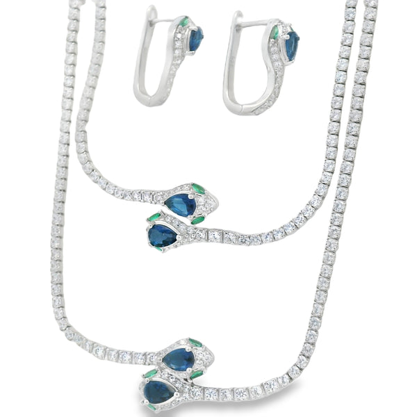 Juego de Vibora con Circonia Tenis Azul