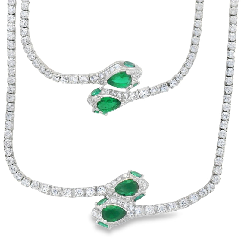 Juego de Vibora con Circonia Tenis Azul