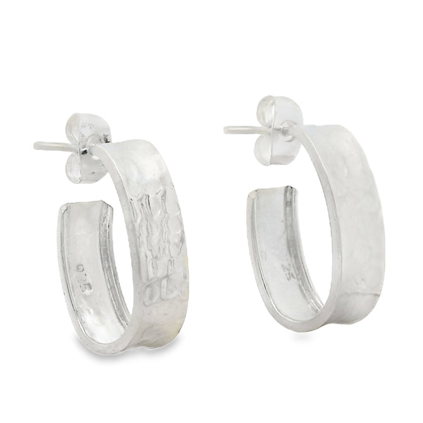 Arete de Plata Grueso Martillado