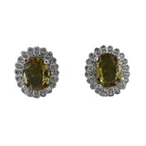 Aretes Broquel Plata Con Piedras Preciosas
