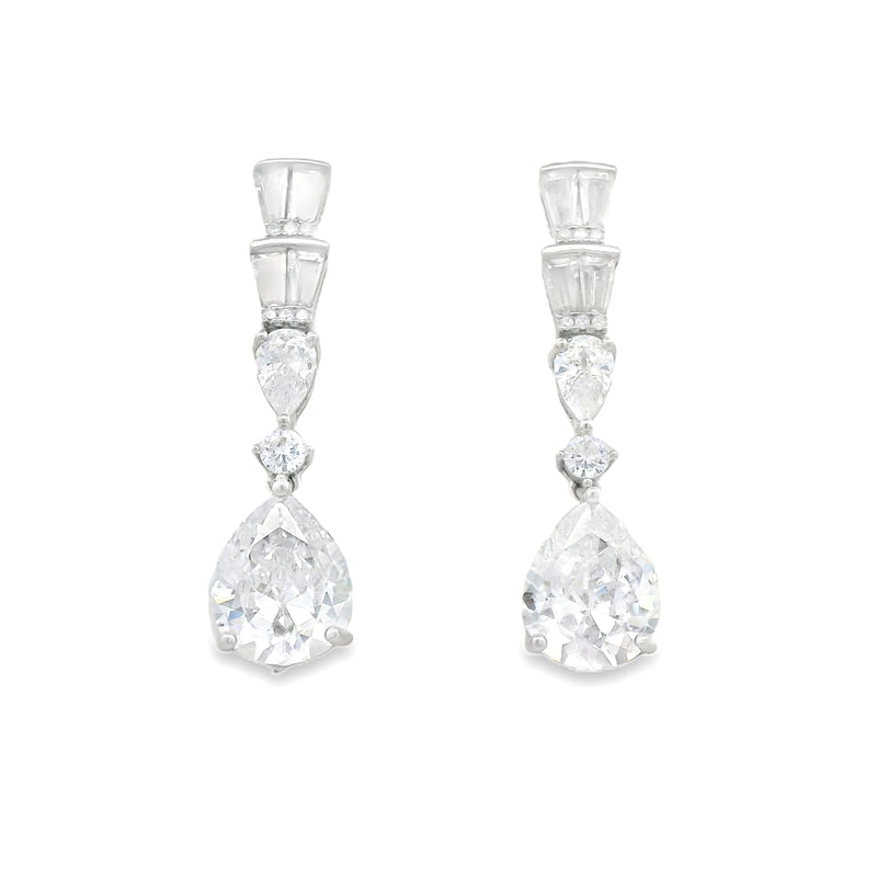 Juego de Plata con Circonia Gota Azul