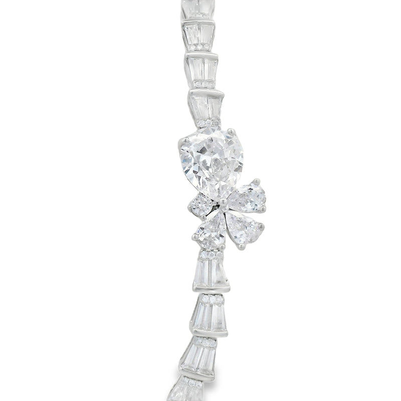 Juego de Plata con Circonia Gota Azul