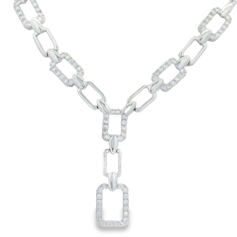 Juego de Plata con Rectángulos de Circonia