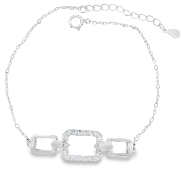 Juego de Plata con Rectángulos de Circonia