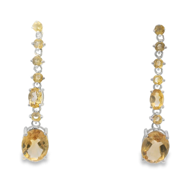 Arete Largo de Piedra Natural Ovalo Amatista