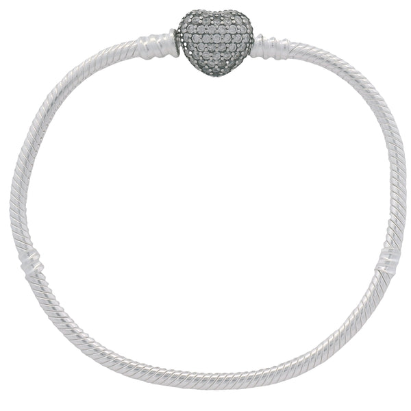 Pulsera para Dijes con Broche de Circonias 19 cm