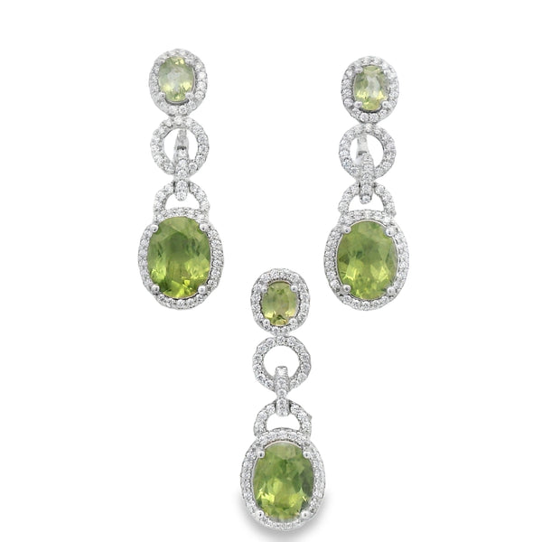 Juego Largo de Piedra Natural Con circonias Amatista