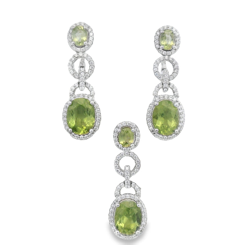 Juego Largo de Piedra Natural Con circonias Amatista