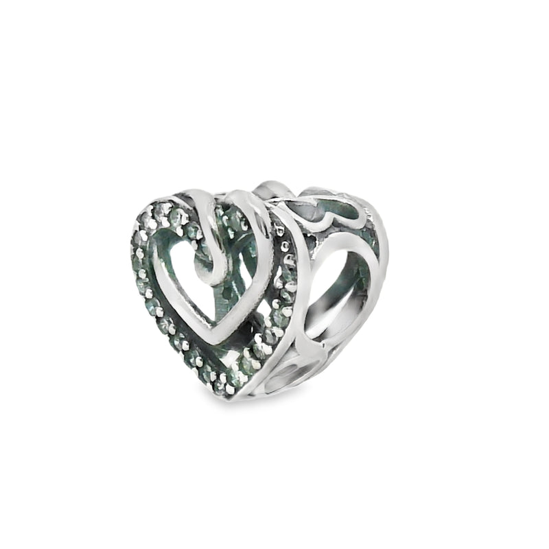 Charm Corazón con Circonias