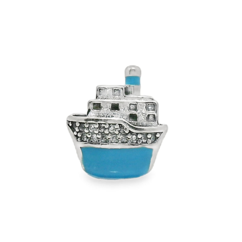 Charm Barco Azul con Circonias