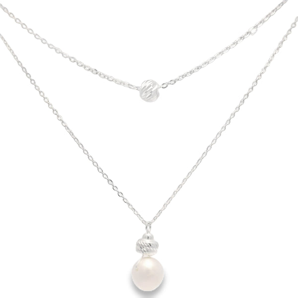 Collar con Perla y Esferas de Plata