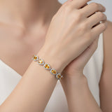 Pulsera de Piedra Natural de Gota con Circonias Amatista