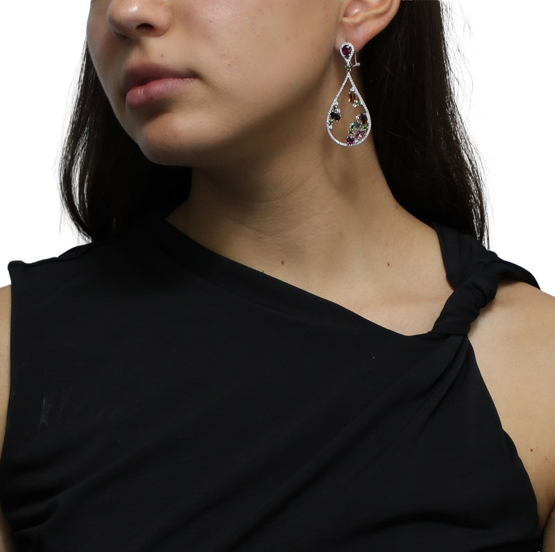 Arete de Piedra Natural Turmalina con Circonia