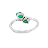 Anillo Piedra Natural con Circonia Esmeralda / 9