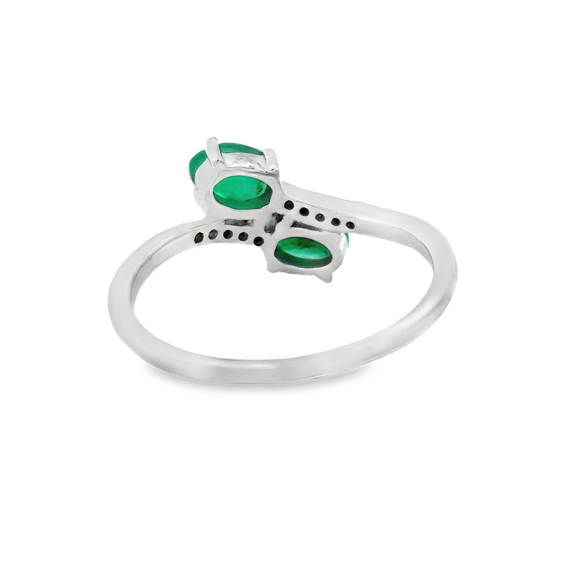 Anillo Piedra Natural con Circonia Esmeralda / 9