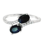 Anillo Piedra Natural con Circonia Esmeralda / 8
