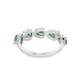 Anillo Gota de Piedra Natural con Circonias Esmeralda / 9