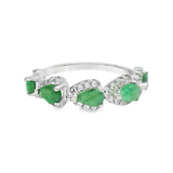 Anillo Gota de Piedra Natural con Circonias Esmeralda / 9