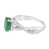 Anillo Piedra Natural y Circonia Esmeralda / 9