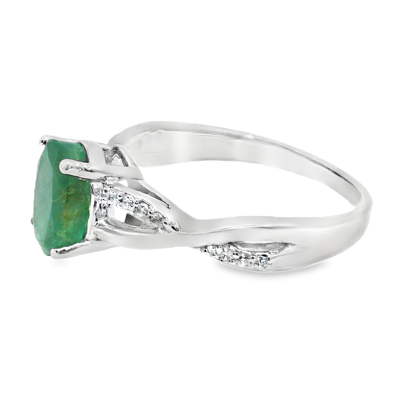 Anillo Piedra Natural y Circonia Esmeralda / 9