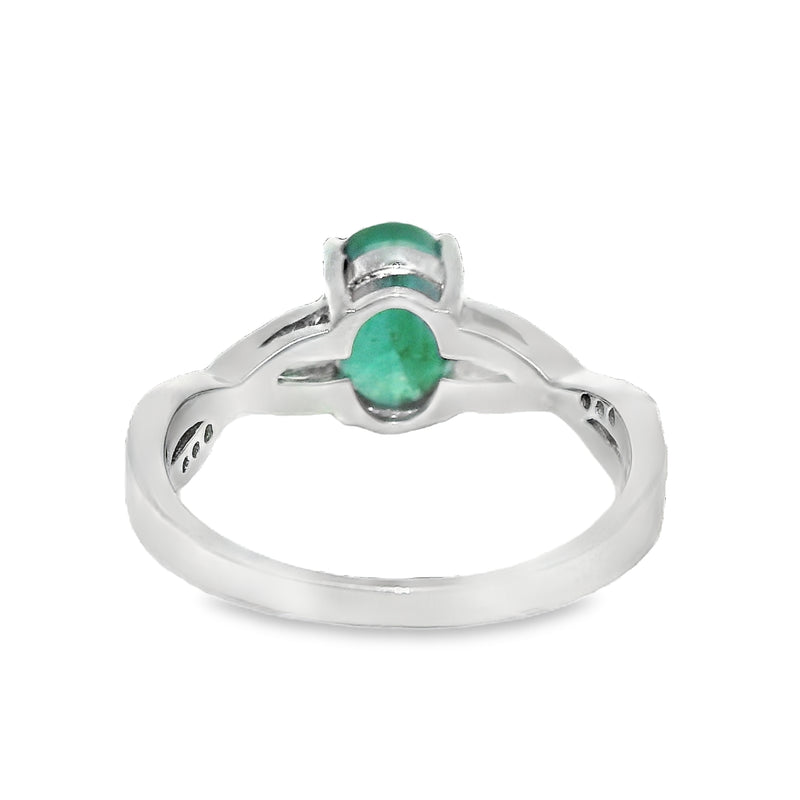 Anillo Piedra Natural y Circonia Esmeralda / 9