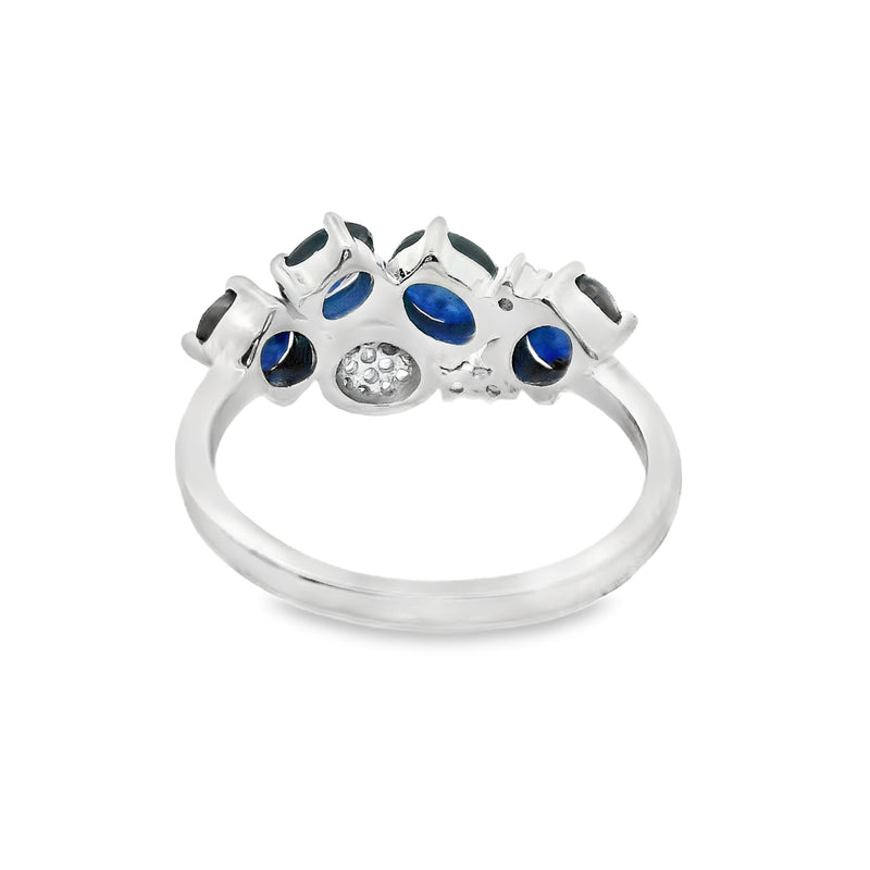 Anillo de Piedra Natural con Circonias Zafiro / 8