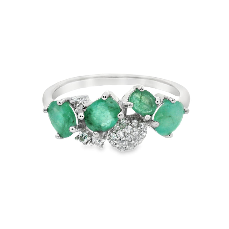 Anillo de Piedra Natural con Circonias Zafiro / 7