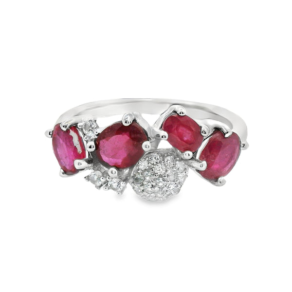 Anillo de Piedra Natural con Circonias Zafiro / 6