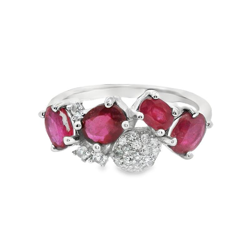 Anillo de Piedra Natural con Circonias Zafiro / 6