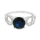 Anillo Piedra Natural con Circonias alrededor Rubi / 7