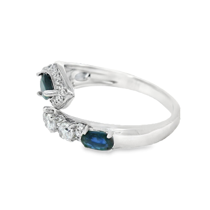 Anillo de Piedra Natural con Circonias Zafiro / 8