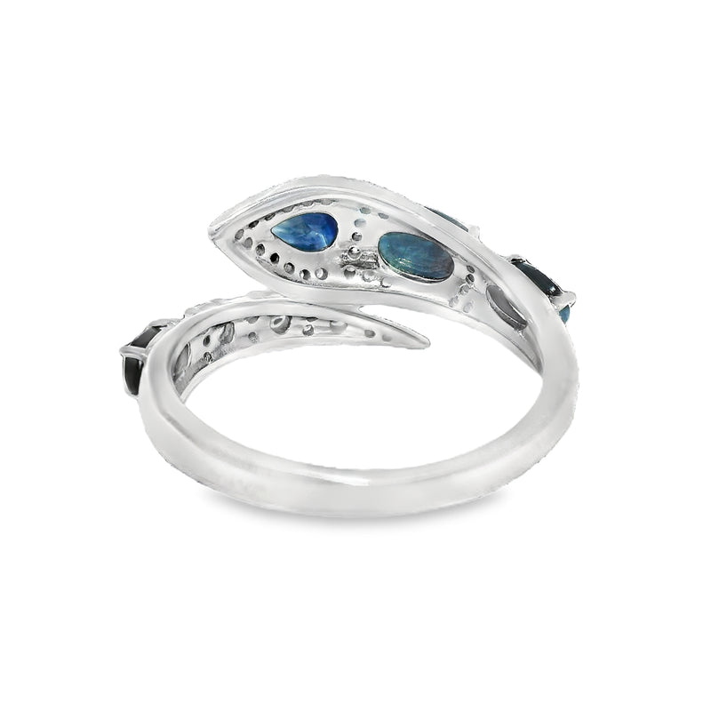 Anillo de Piedra Natural con Circonias Zafiro / 8