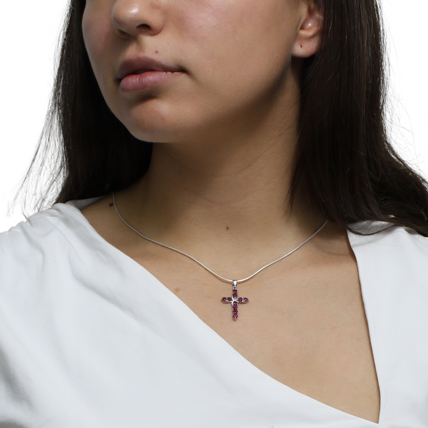 Cruz de Plata con Piedra Natural