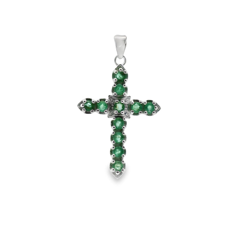 Cruz Piedra Natural con Circonia