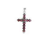 Cruz Piedra Natural con Circonia Rubi