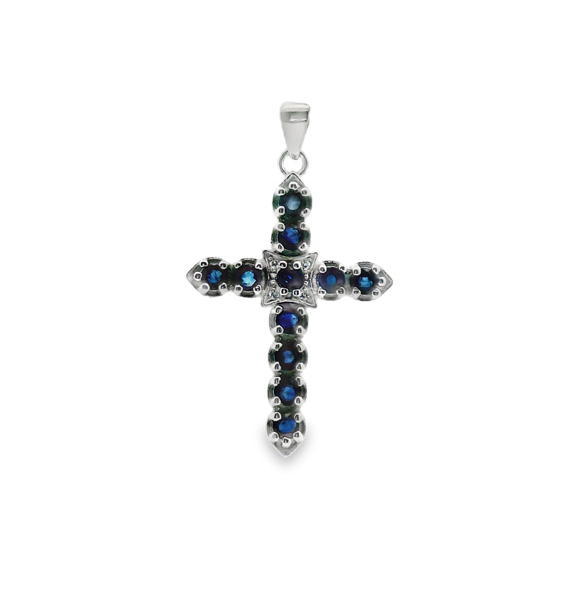 Cruz Piedra Natural con Circonia