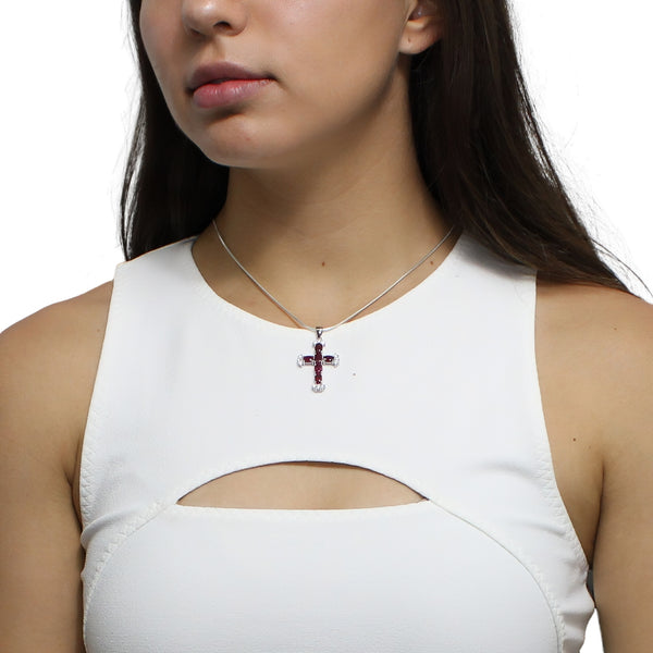 Cruz de Piedra Natural con Circonias
