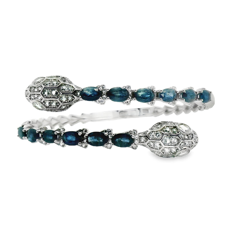 Brazalete de Piedra Natural Víbora de Circonias Zafiro