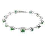 Pulsera Piedra Natural con Circonias de Broche Esmeralda