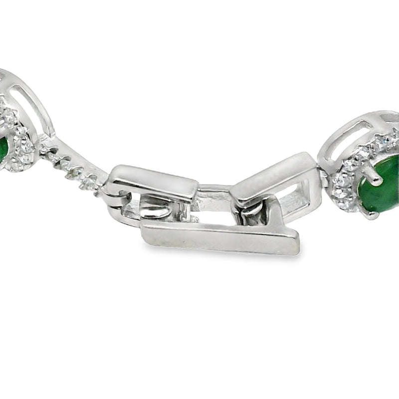 Pulsera Piedra Natural con Circonias de Broche Esmeralda
