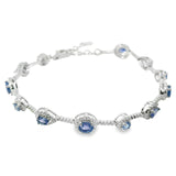 Pulsera Piedra Natural con Circonias de Broche Amatista