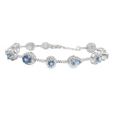 Pulsera Piedra Natural con Circonias de Broche Amatista